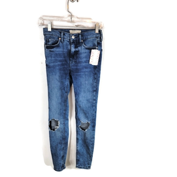 Free People High Rise Busted Knee Skinny - Picture 2 of 8